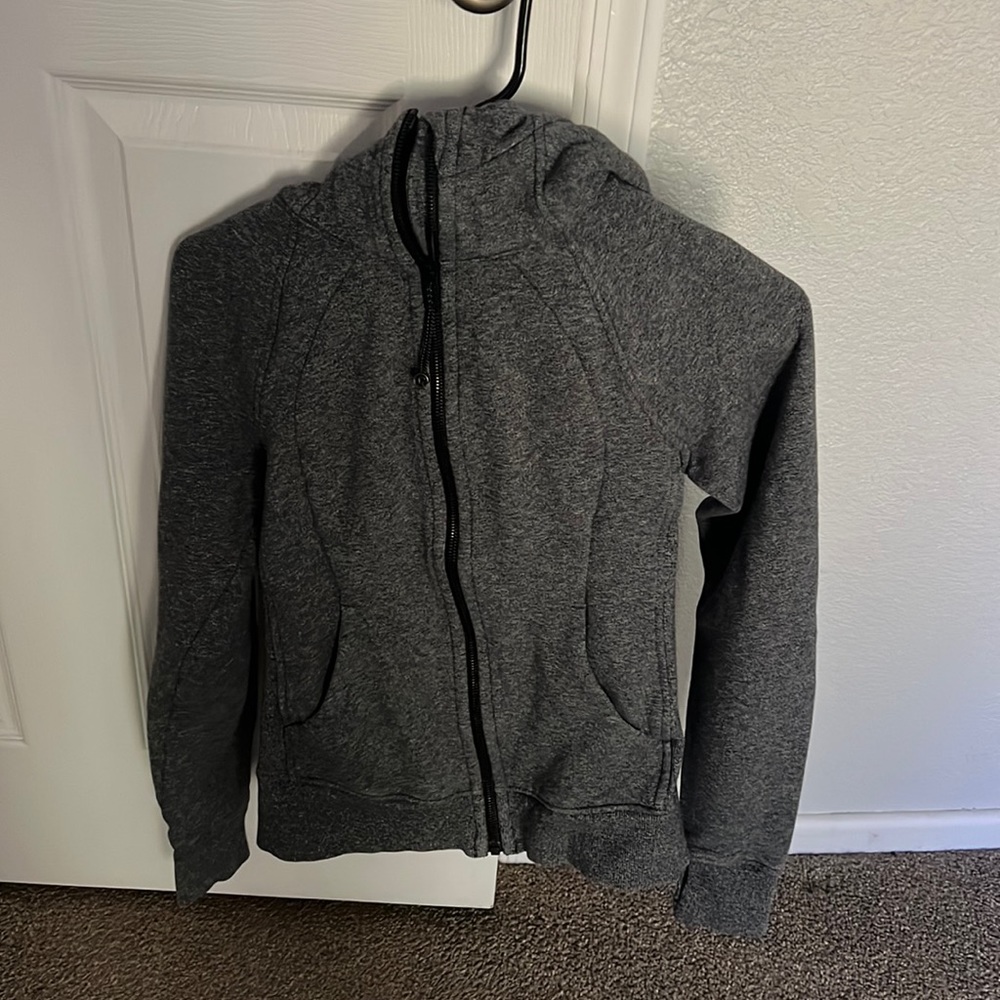 Lululemon scuba full zip size 4 Heathered speckled black